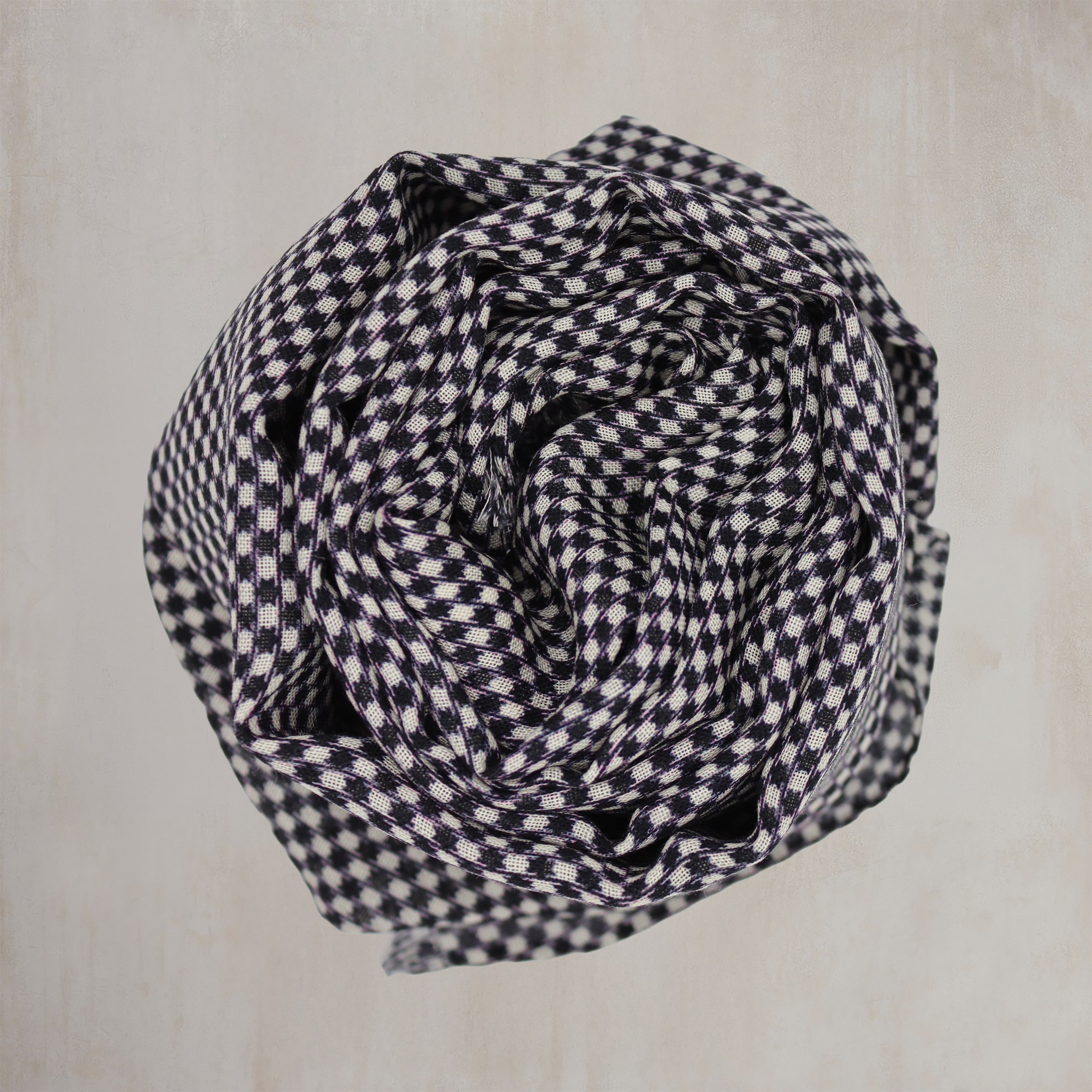 Wool And Silk Medium Spot Scarf In Navy