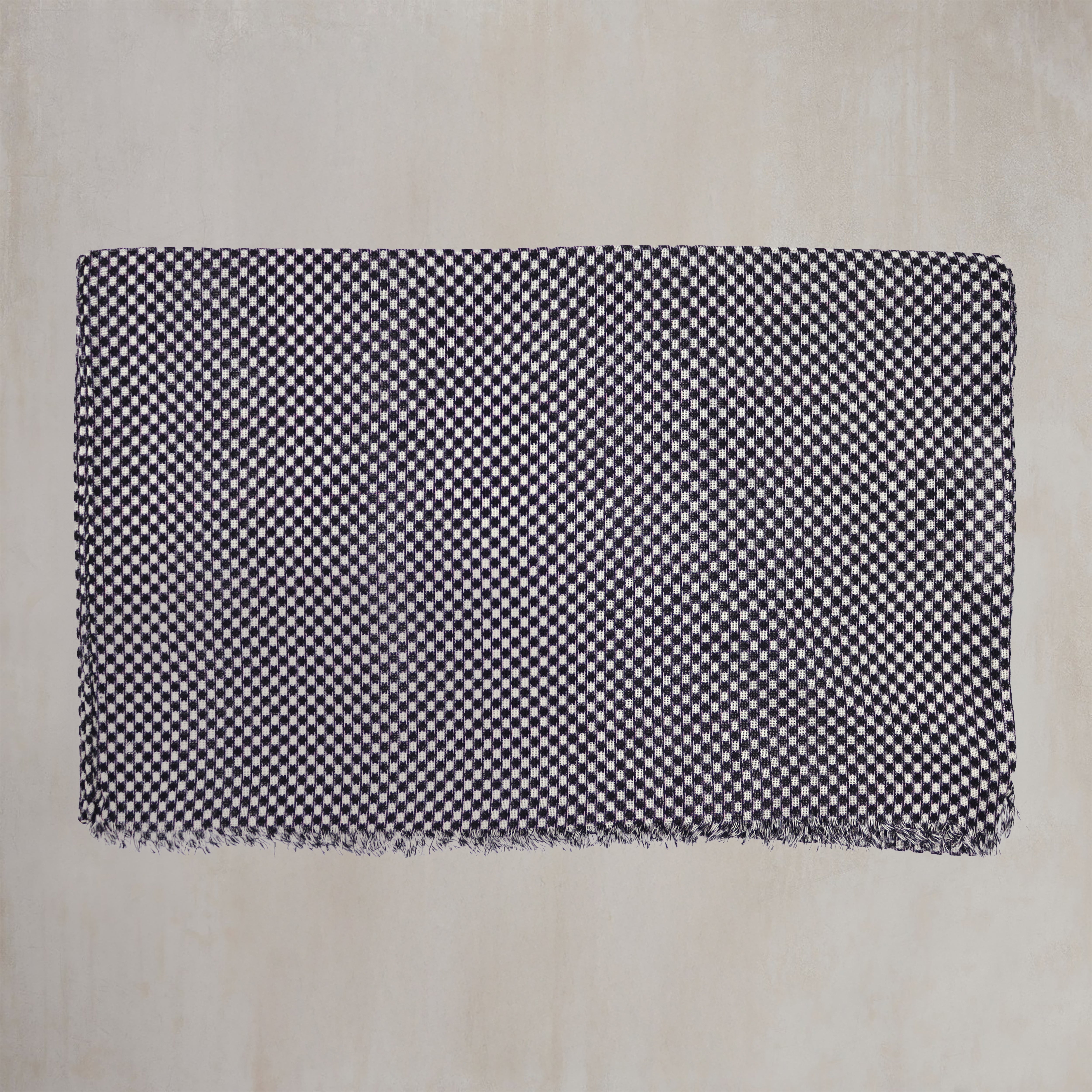 Wool And Silk Medium Spot Scarf In Navy