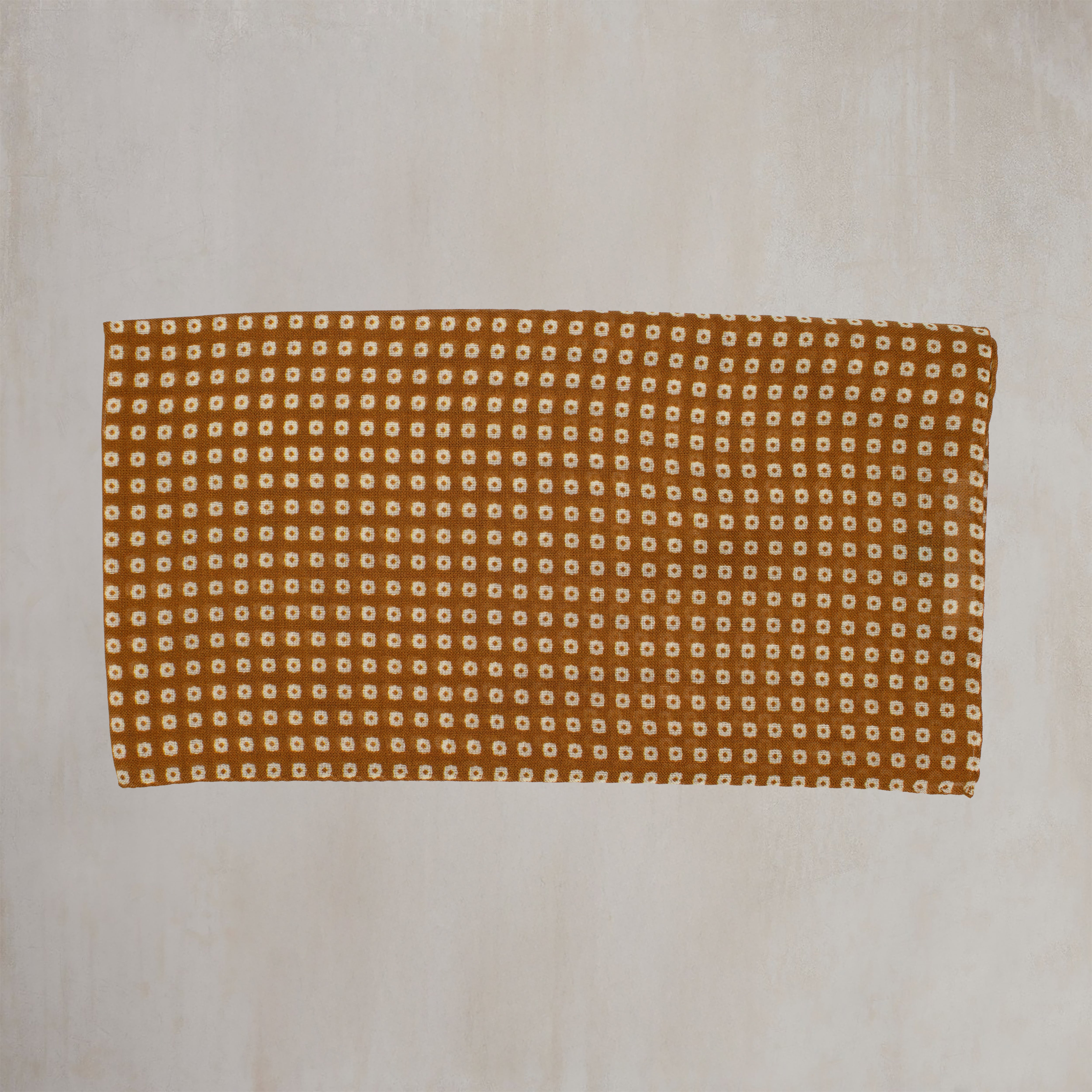 Wool And Silk Mini Squares Neckerchief in Gold