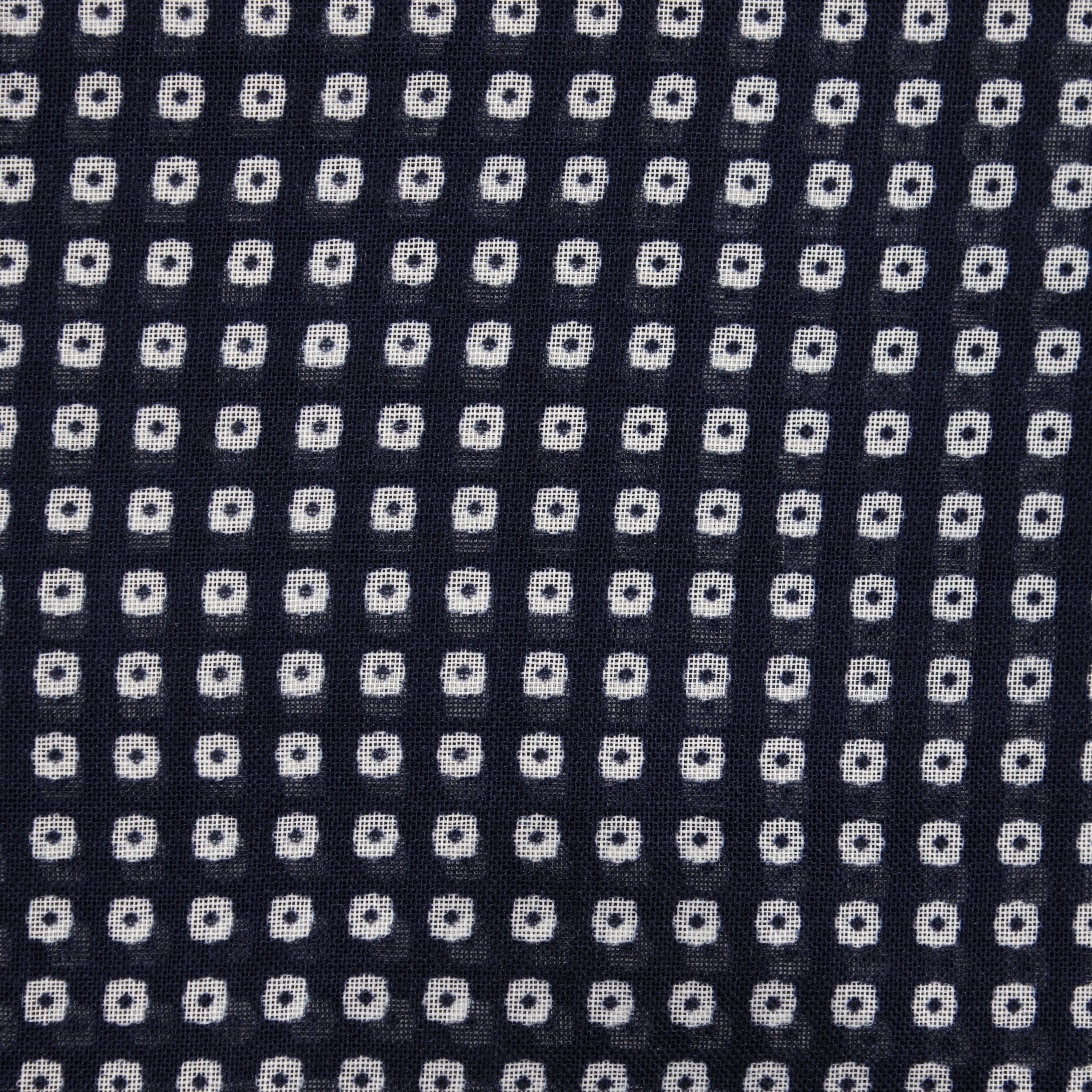 Wool and Silk Mini Squares Scarf in Navy