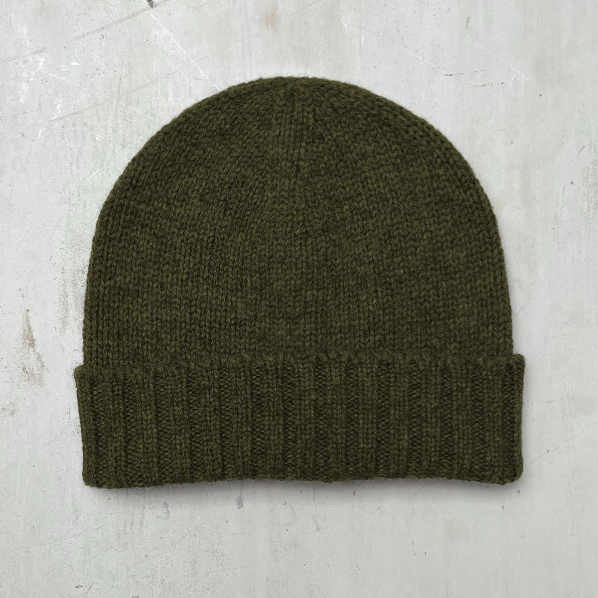 Woollen Beanie Hat In Khaki