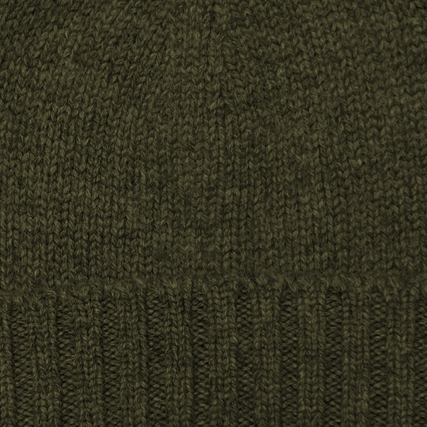 Woollen Beanie Hat In Khaki