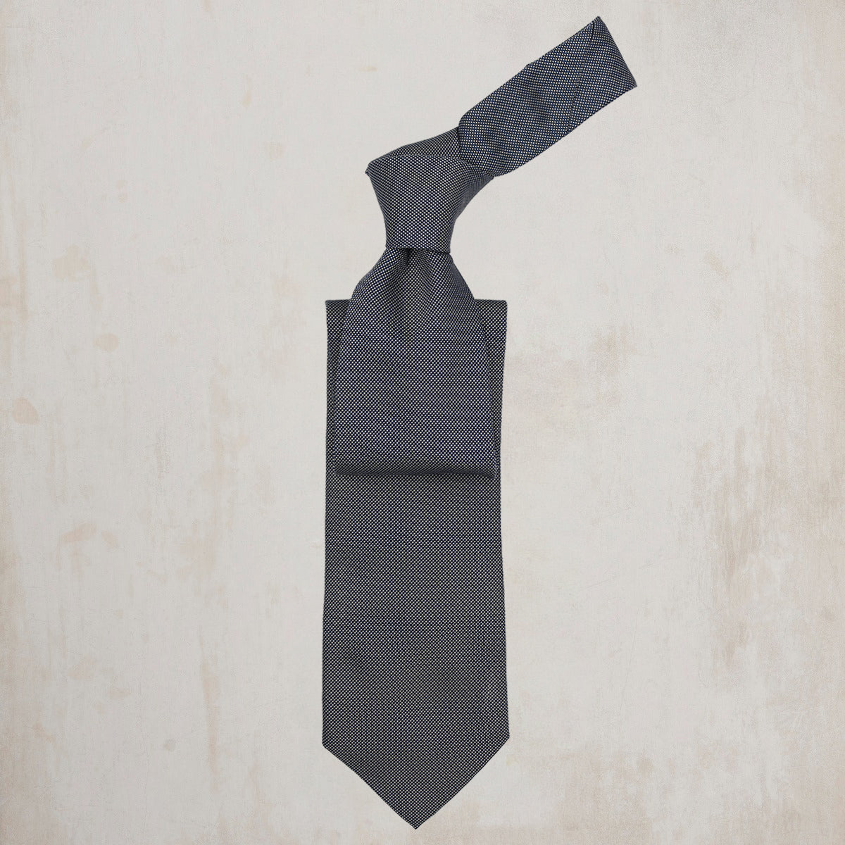 Woven Micro Dot Tie in Dark Navy