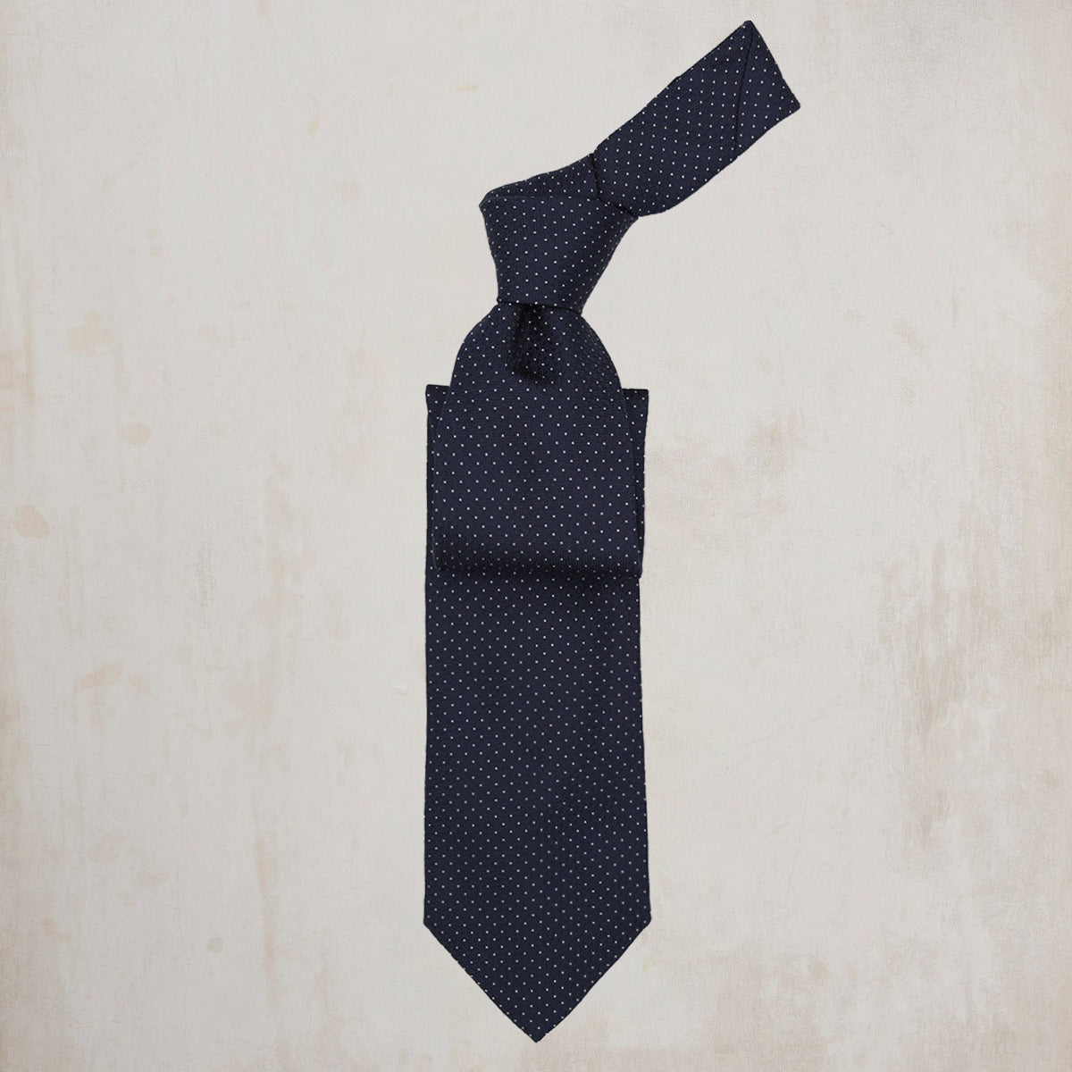 Woven Mini Dot Tie in Navy