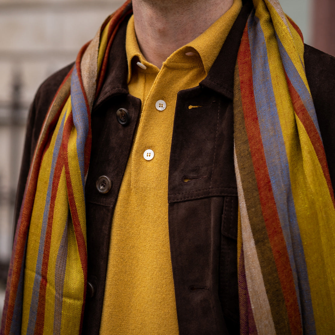 Wool And Cashmere Polo Shirt In Yellow