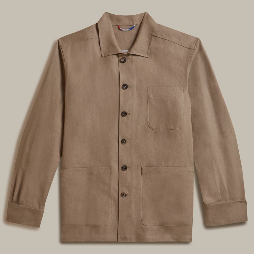 Air Mail Linen Work Jacket In Natural