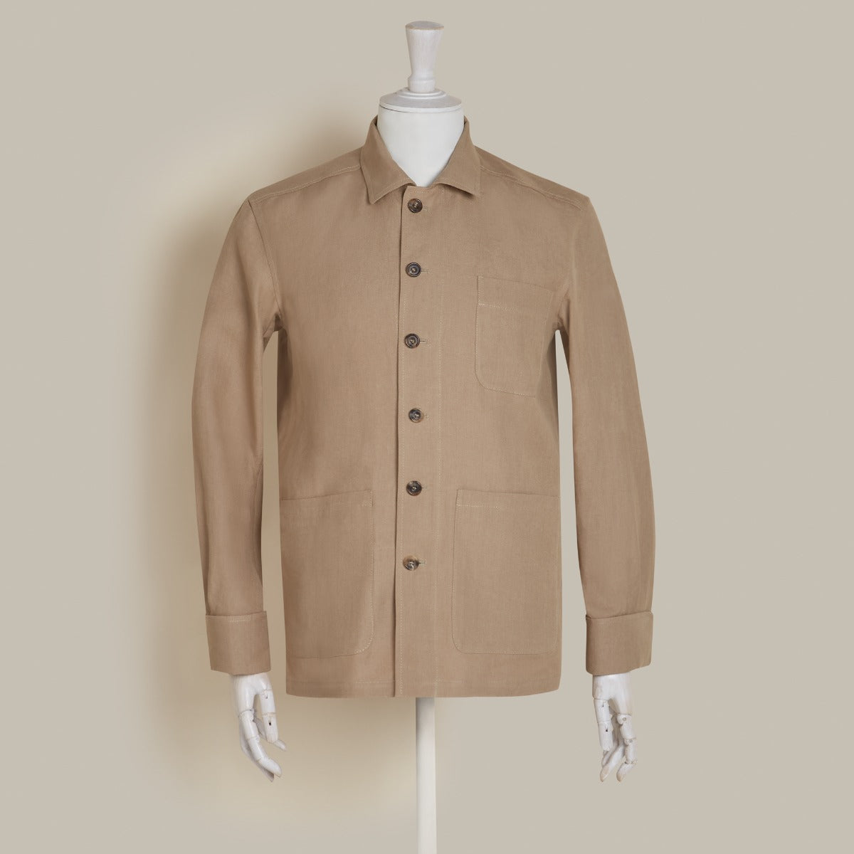 Air Mail Linen Work Jacket In Natural