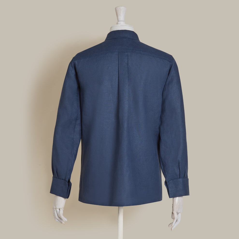 Air Mail Linen Work Jacket In Navy