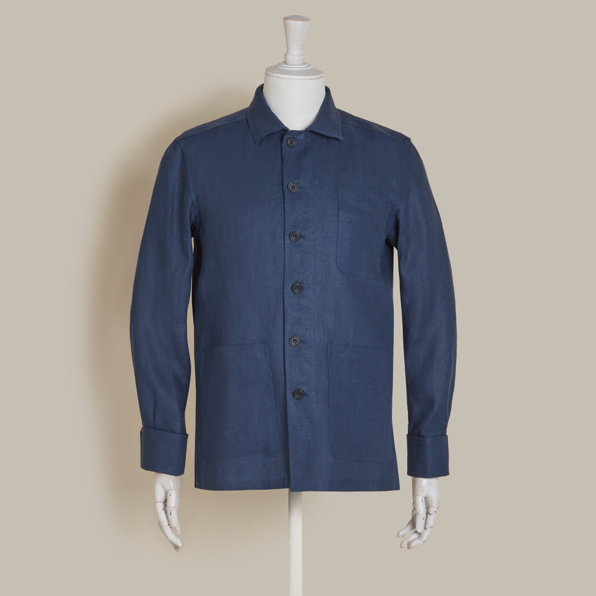 Air Mail Linen Work Jacket In Navy