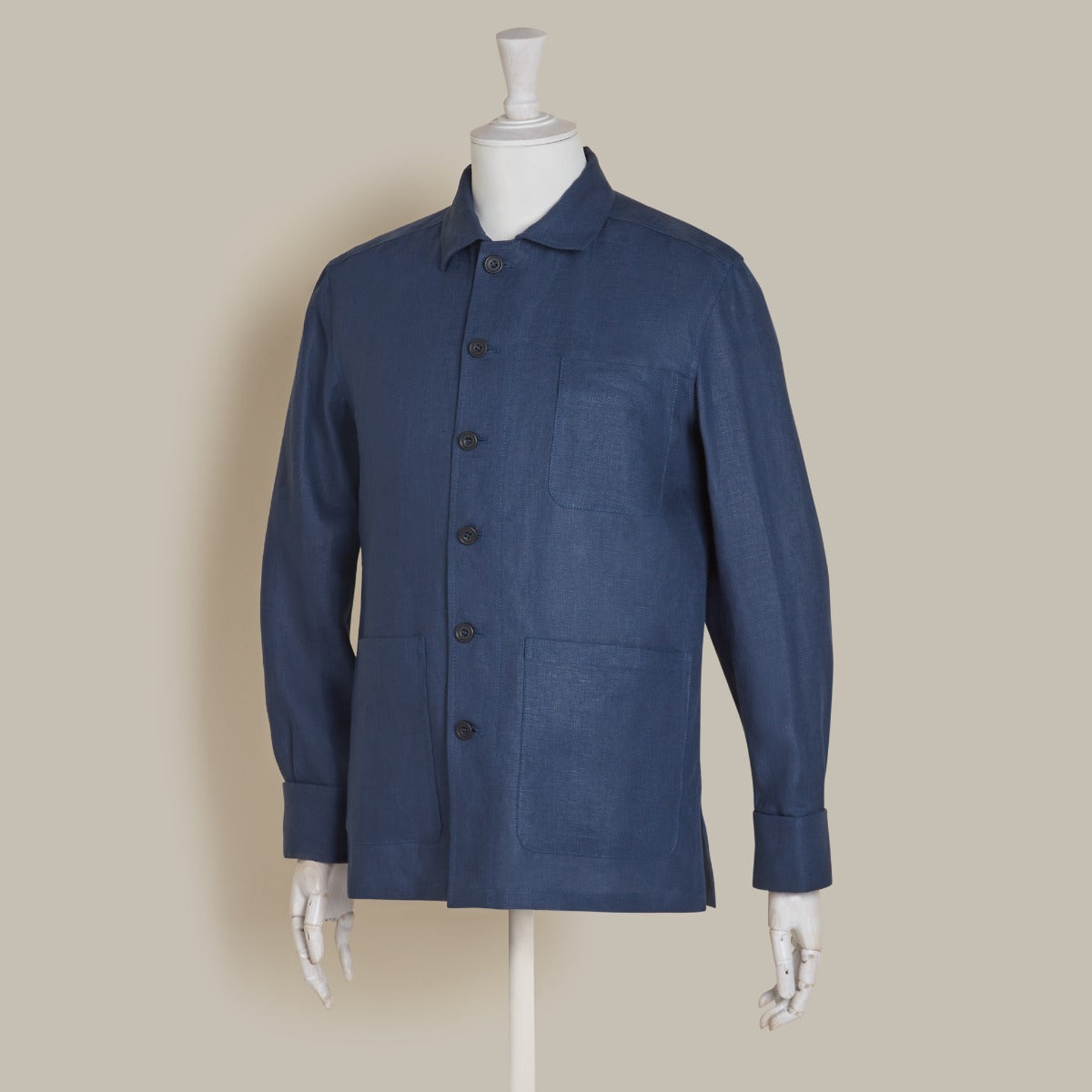 Air Mail Linen Work Jacket In Navy