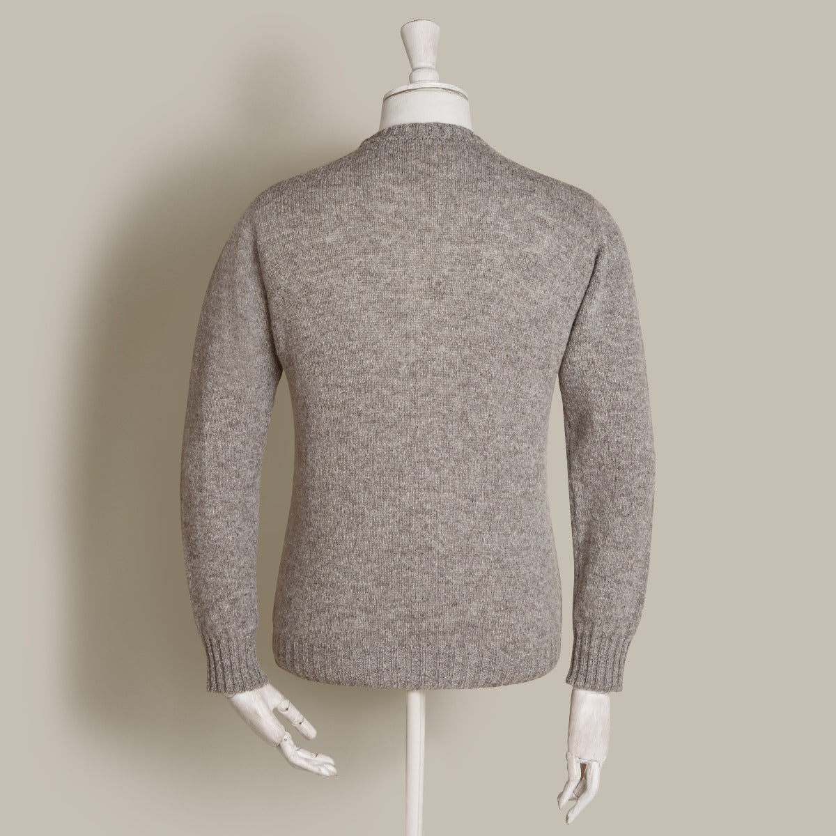 Boat Neck Shetland Sweater In Grey