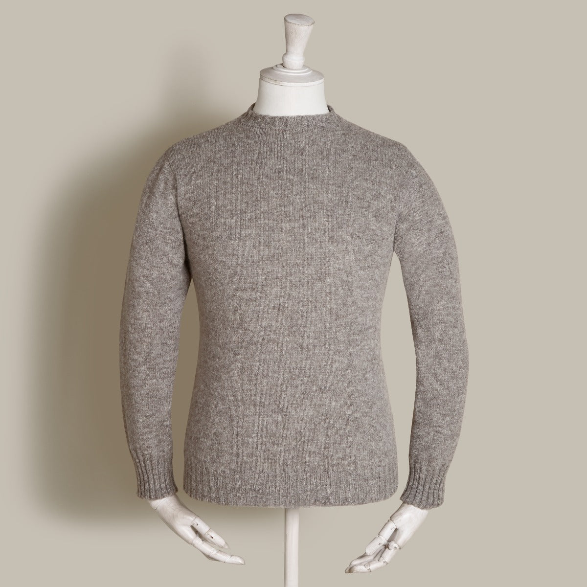 Boat Neck Shetland Sweater In Grey