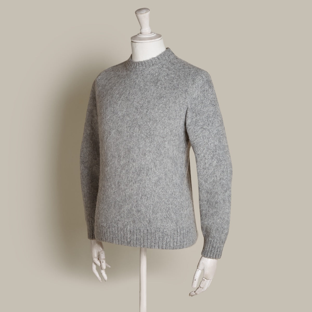 Brushed Geelong Crew Neck Sweater In Grey - Main Image