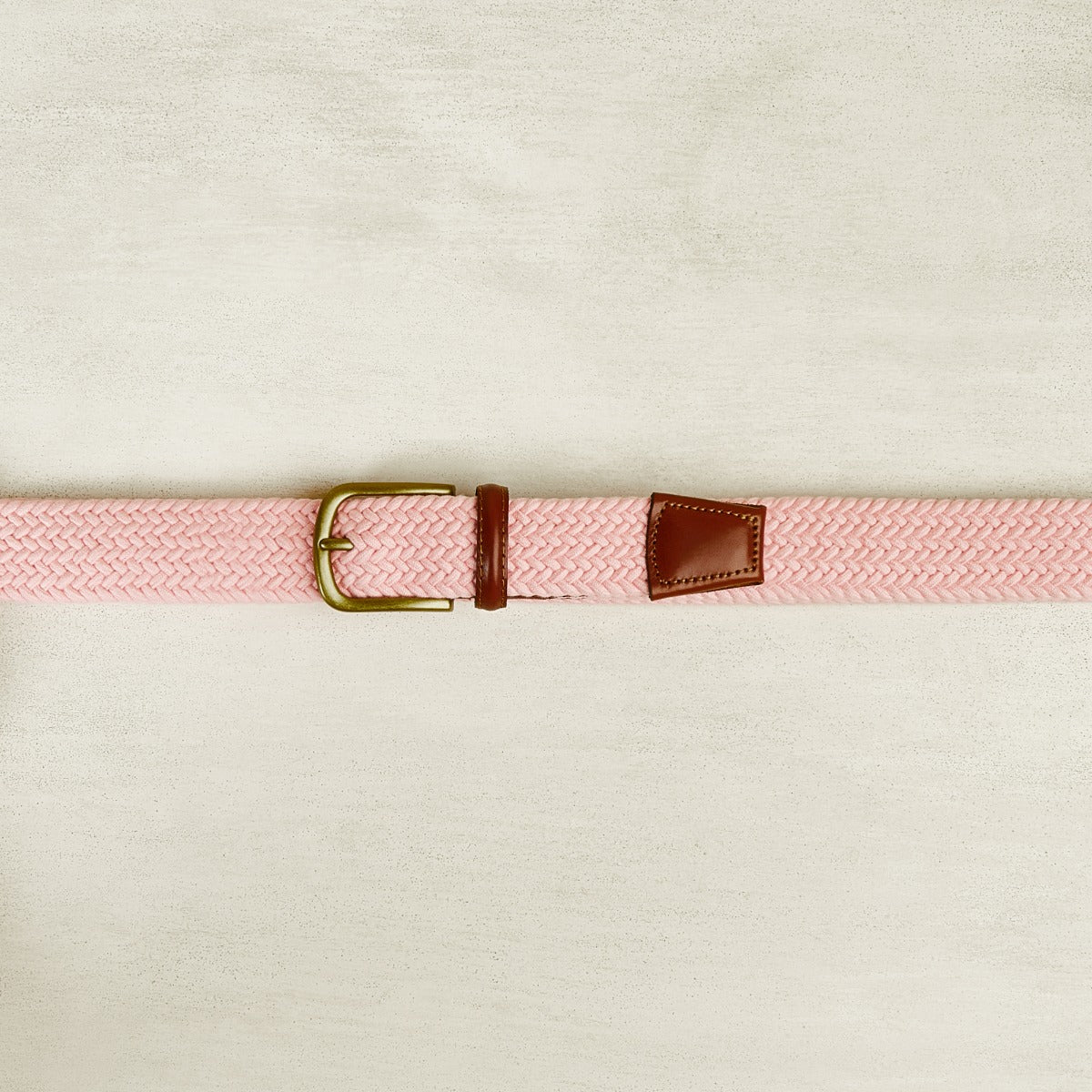 Cotton Elastic Woven Belt In Light Pink