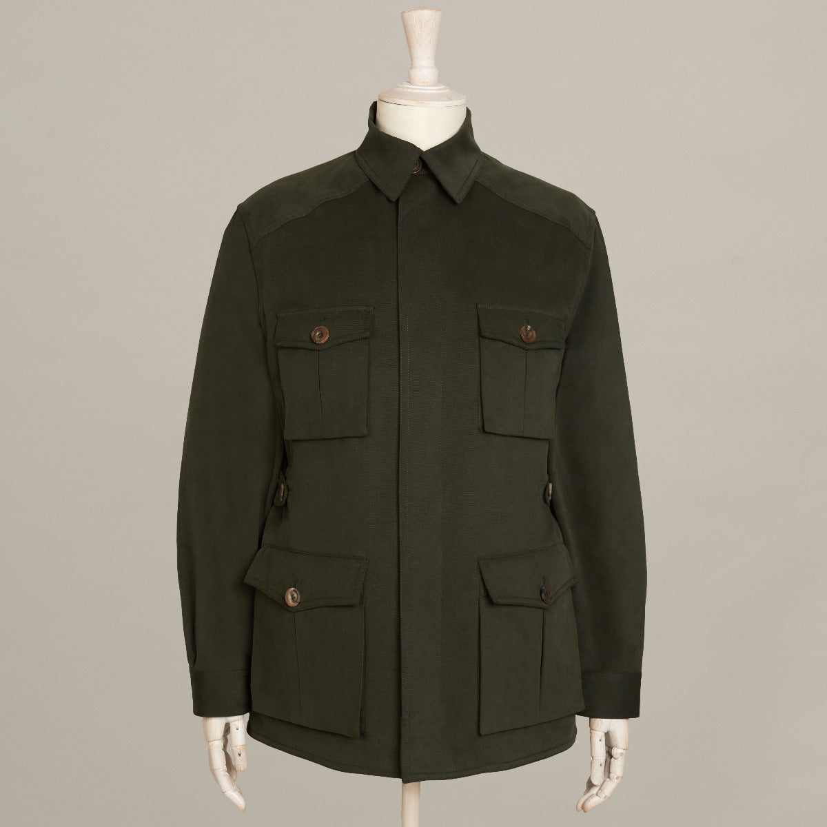 Cotton Travel Jacket in Dark Green