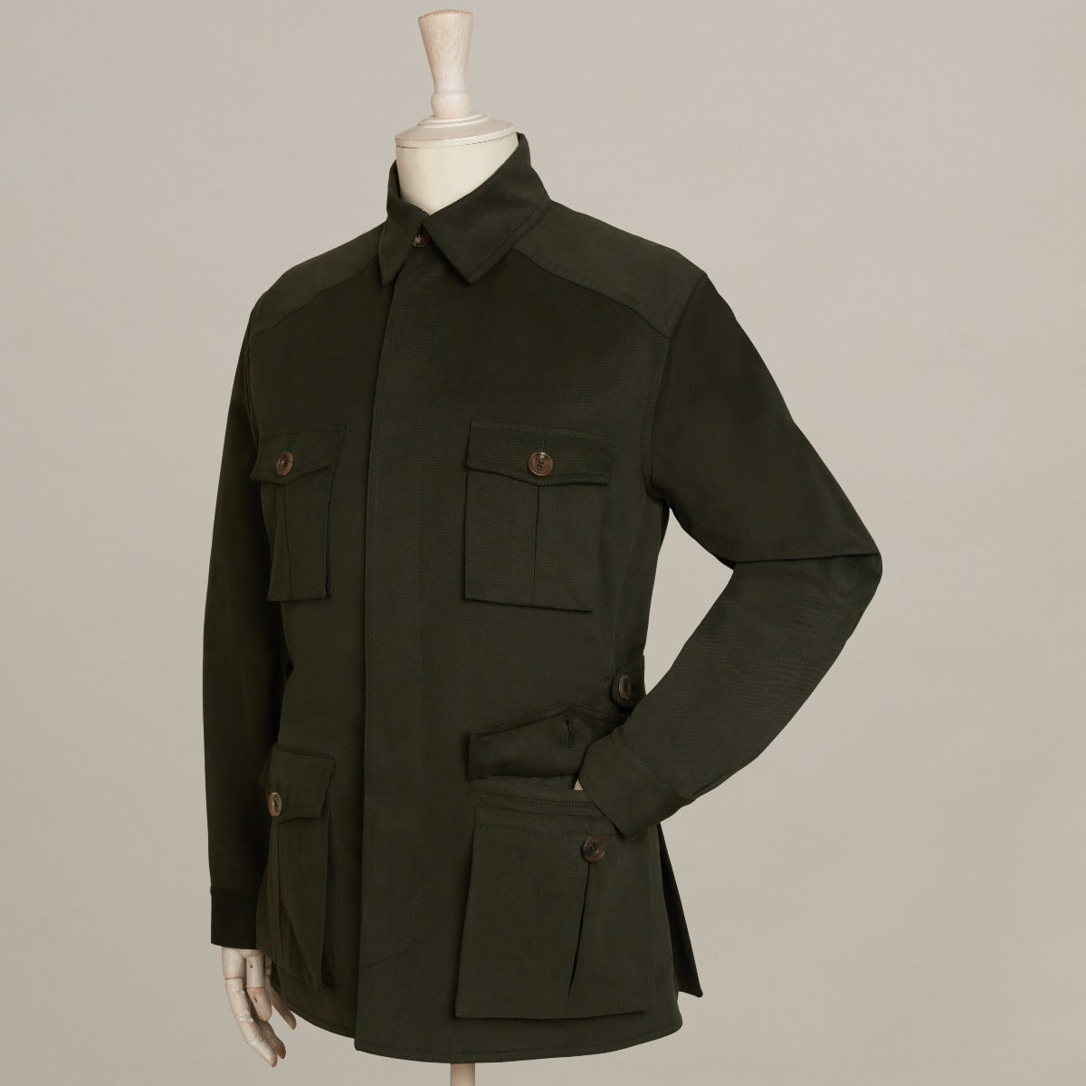 Cotton Travel Jacket in Dark Green