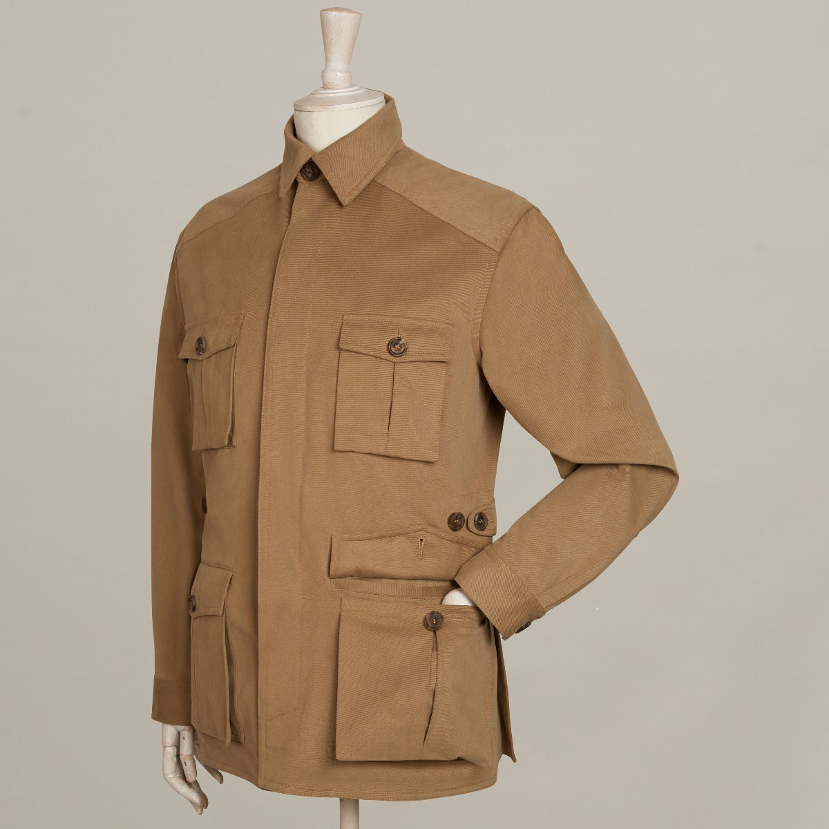 Cotton Travel Jacket In Biscuit