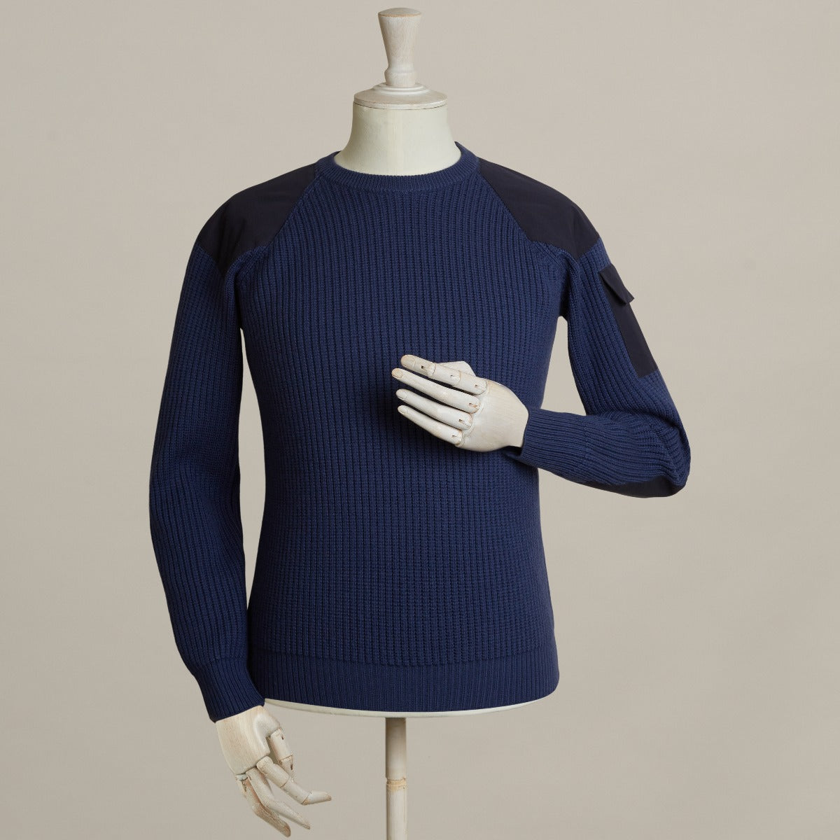 Woollen Ribbed Sweater With Patches