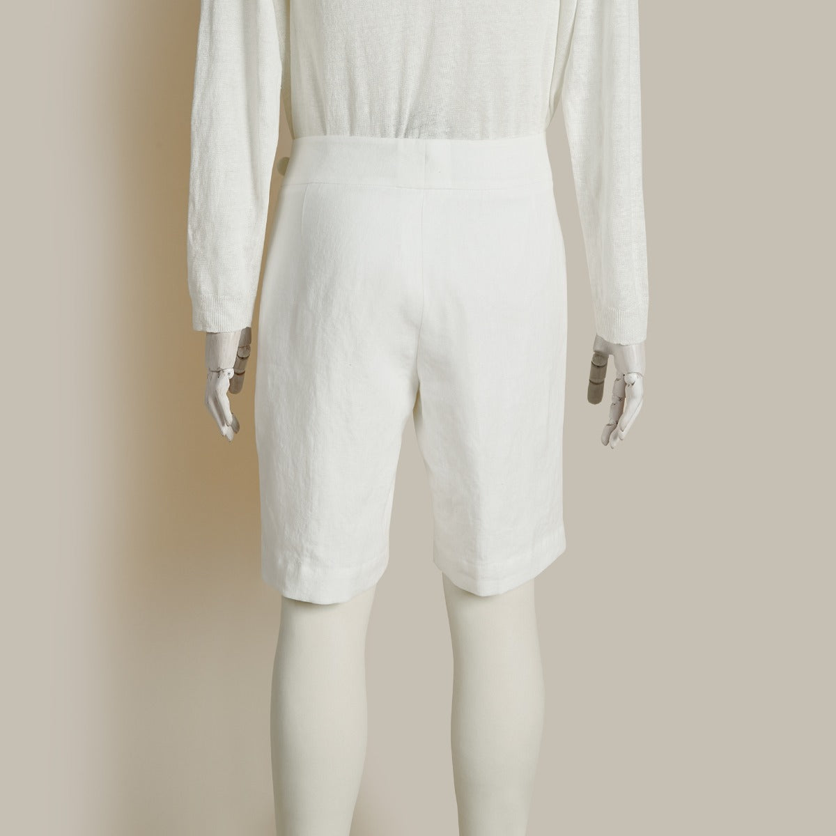 Linen Gurkha Shorts In Off White