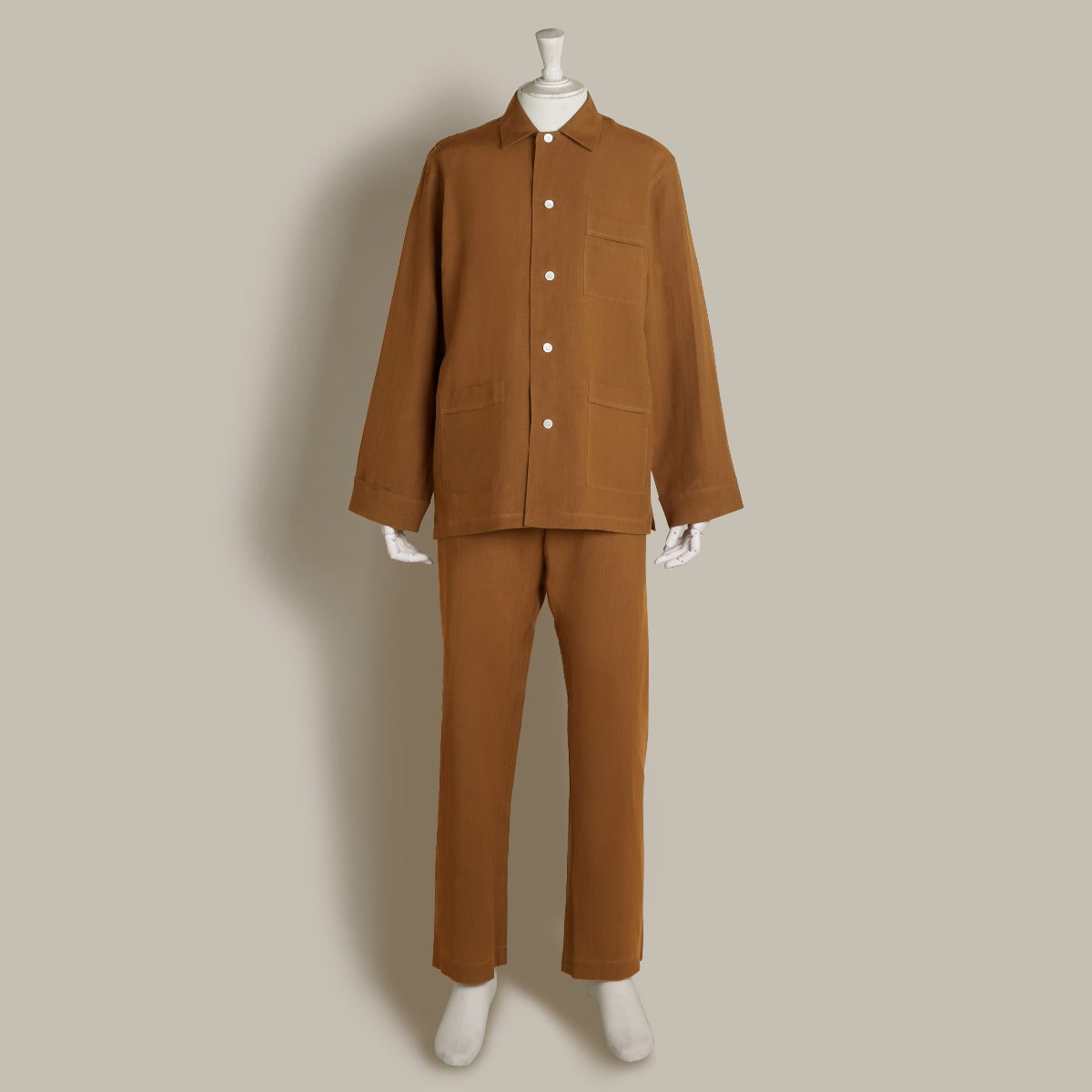 Linen Pyjamas In Tobacco