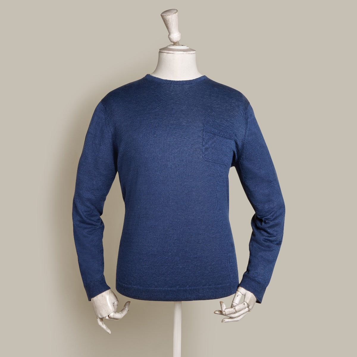 Linen Knitted Sweater In Navy