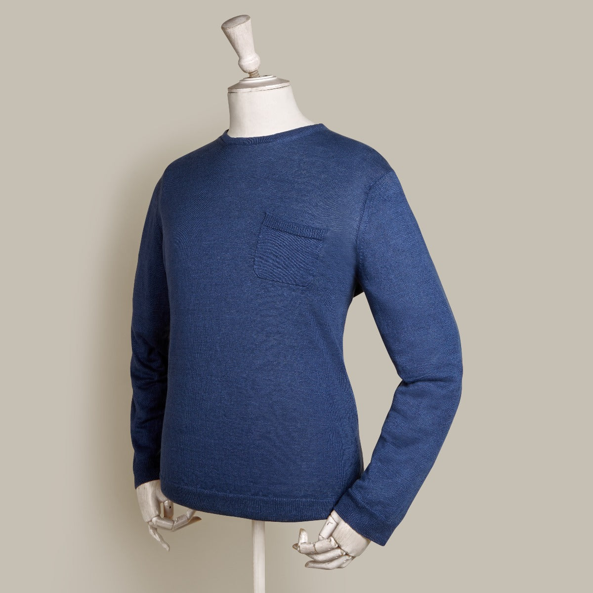 Linen Knitted Sweater In Navy