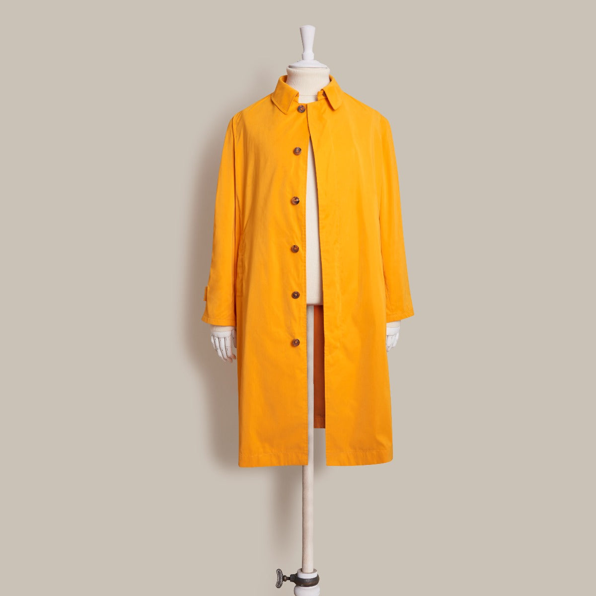 Long Microfibre Raincoat In Yellow