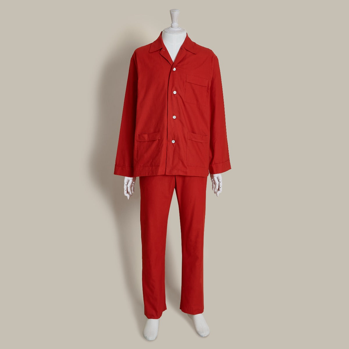 Soft Brushed Cotton Pyjamas In Red