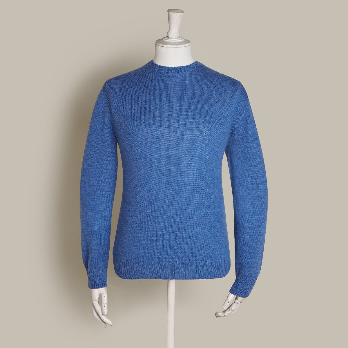 Soft Extrafine Merino Wool Sweater In Denim Blue