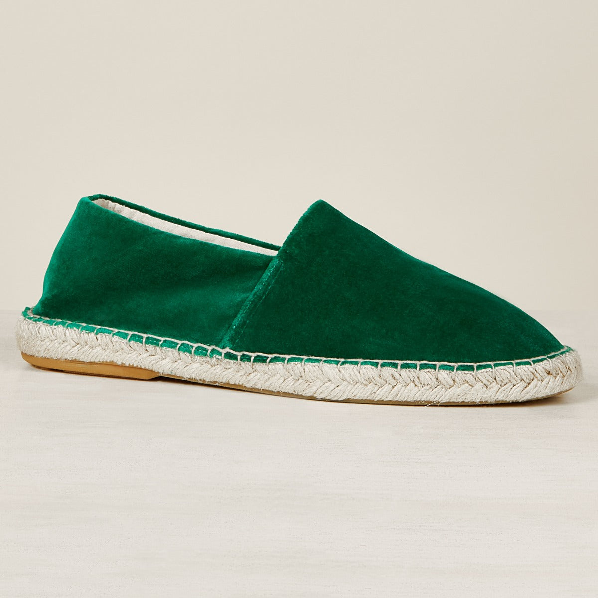 Velvet Espadrilles In Emerald