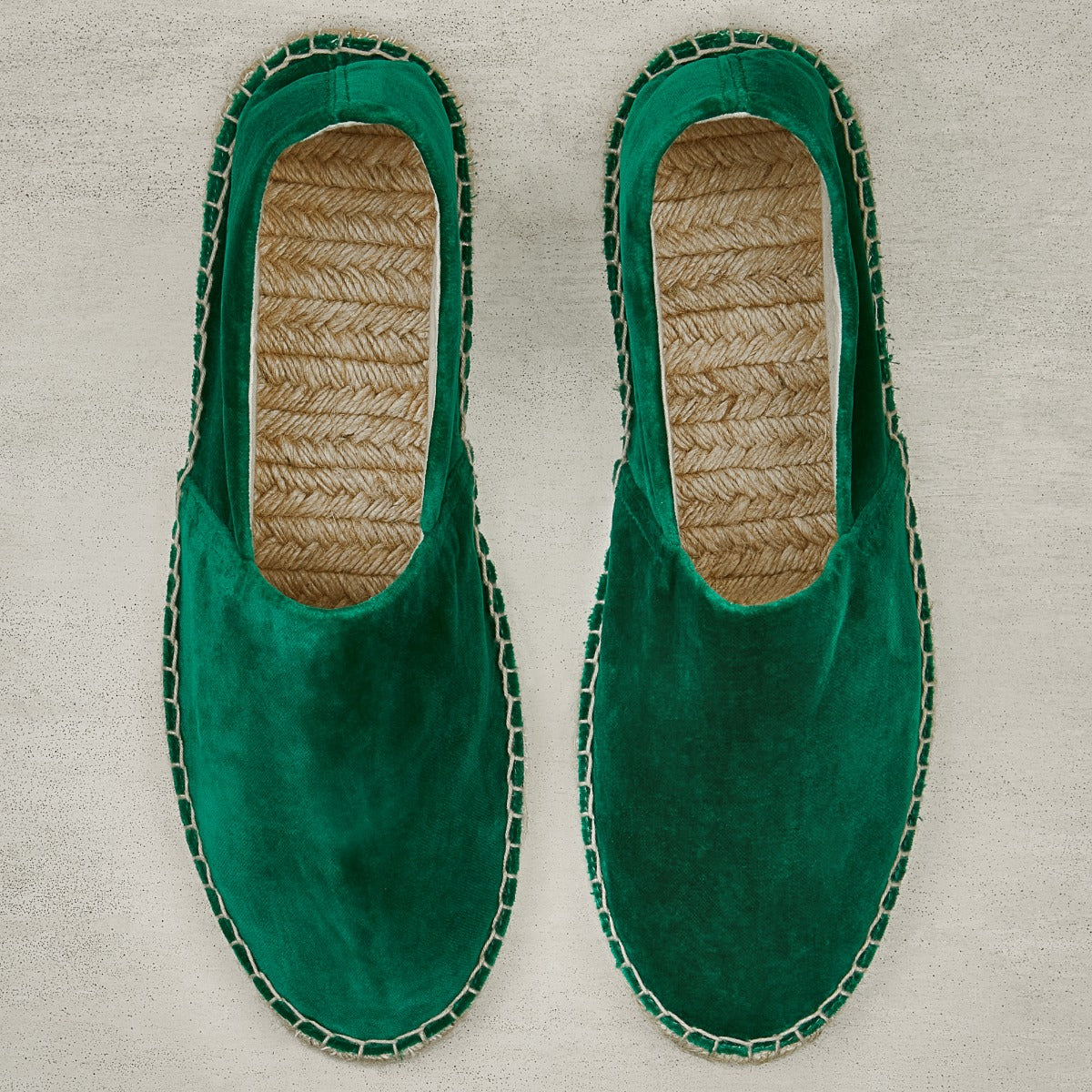 Velvet Espadrilles In Emerald