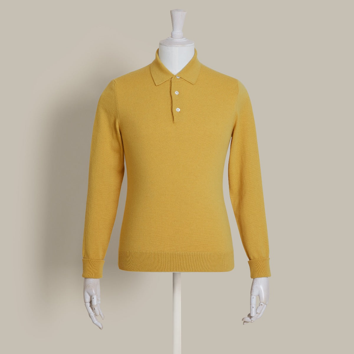 Wool And Cashmere Polo Shirt In Yellow