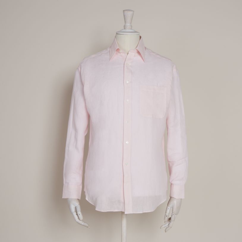 Classic linen shirt in Soft Pink | Anderson & Sheppard Shop